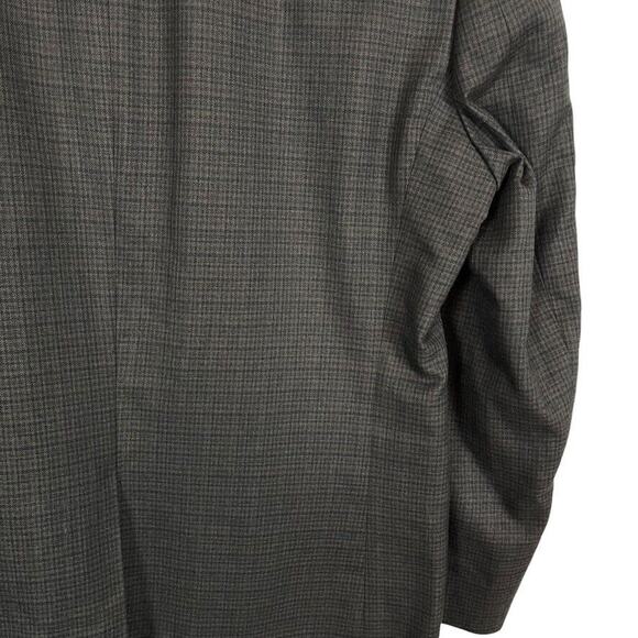 Chaps Mens Brown Plaid Suit Jacket Blazer Sport Coat 2 Button Business 42R - Picture 12 of 16